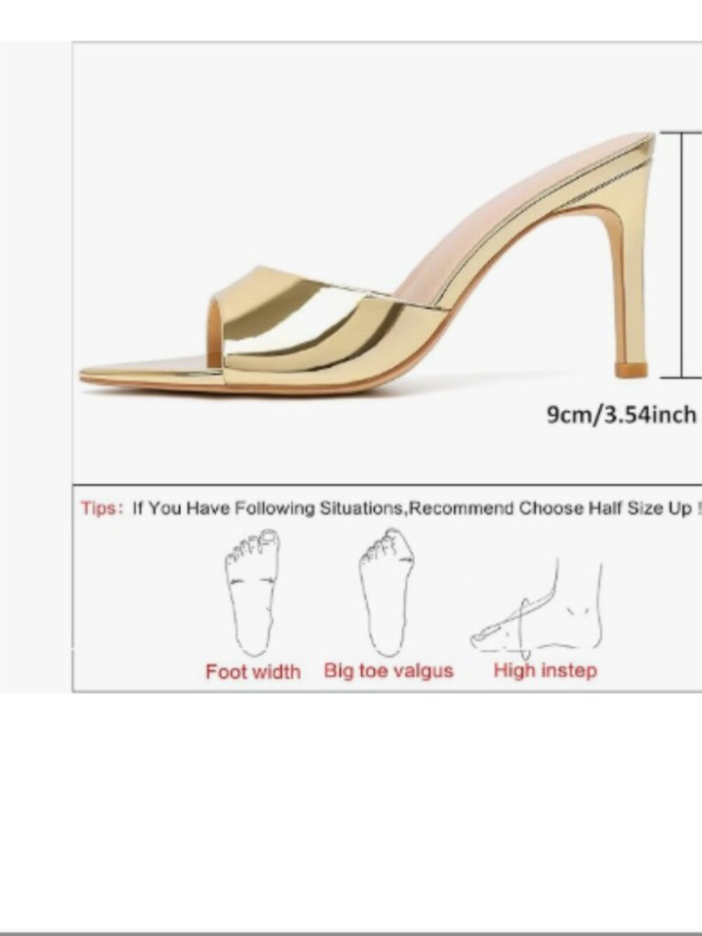 Women's Stiletto Heel Mules Pointed Open Toe Slip On Sandals - Picture 4 of 6